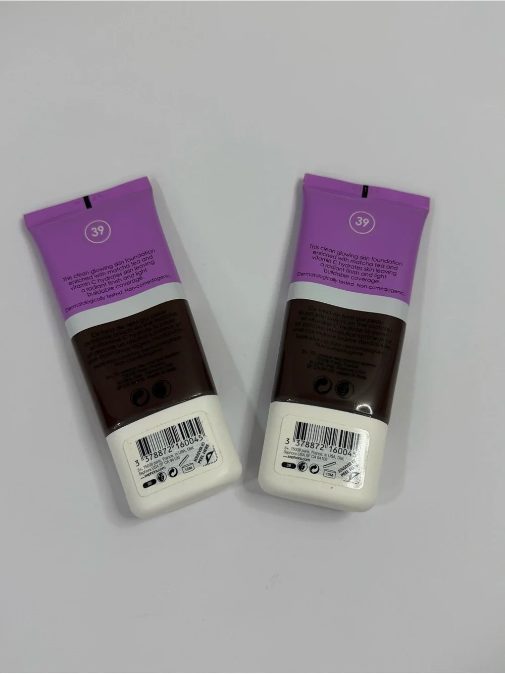 Shade 39 NEW- 2 Sephora Clean Glowing Skin Foundation